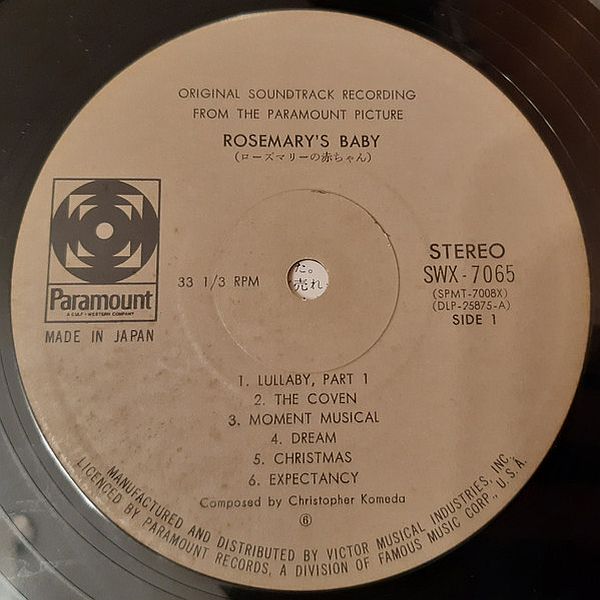 https://www.discogs.com/release/5307486-Christopher-Komeda-Rosemarys-Baby-Music-From-The-Motion-Picture-Score