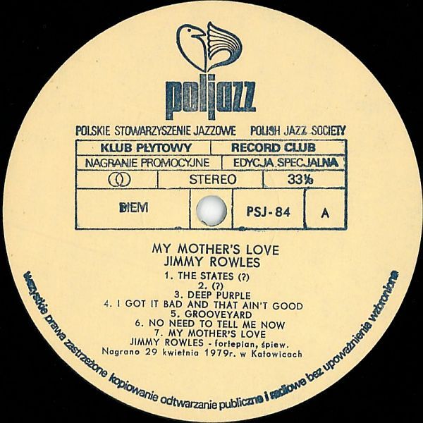 https://www.discogs.com/release/2779919-Jimmy-Rowles-My-Mothers-Love