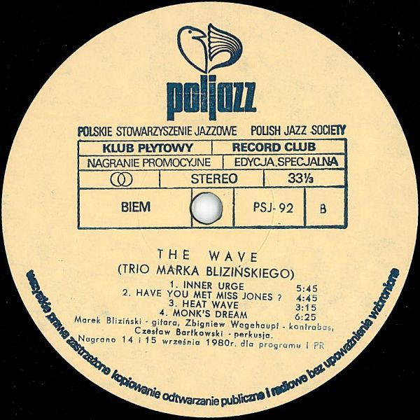 https://www.discogs.com/release/2315706-Marek-Blizi%C5%84ski-The-Wave