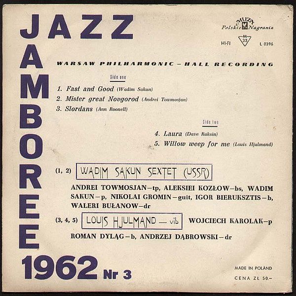 https://www.discogs.com/release/4745791-Wadim-Sakun-Sextet-Louis-Hjulmand-Jazz-Jamboree-1962-Nr-3
