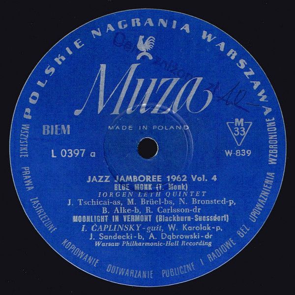 https://www.discogs.com/release/14143503-J%C3%B8rgen-Leth-Quintet-Igor-%C4%8Caplinski-Jazz-Jamboree-1962-Vol-4