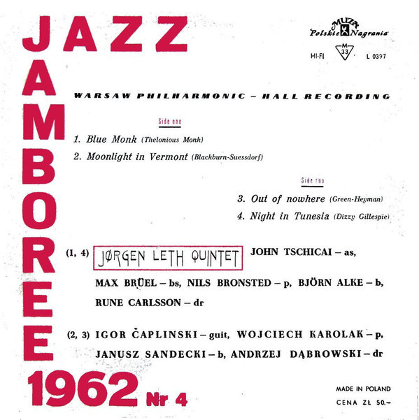 https://www.discogs.com/release/14143503-J%C3%B8rgen-Leth-Quintet-Igor-%C4%8Caplinski-Jazz-Jamboree-1962-Vol-4