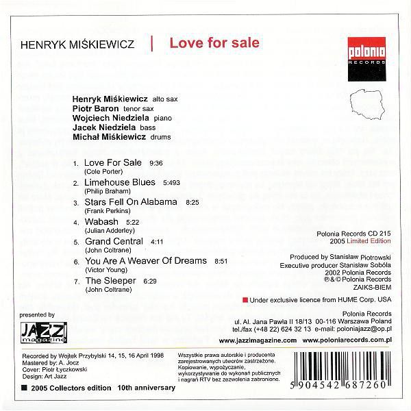 https://www.discogs.com/release/7172142-Henryk-Mi%C5%9Bkiewicz-Love-For-Sale