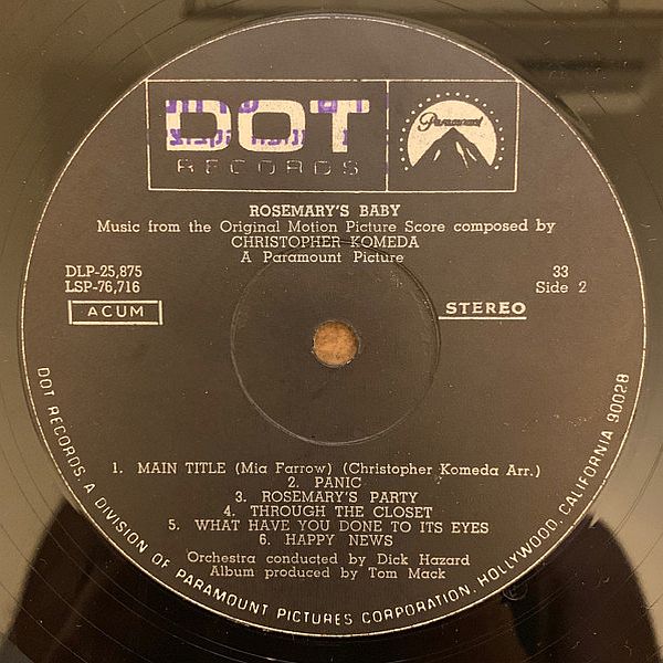 https://www.discogs.com/release/16067264-Christopher-Komeda-Rosemarys-Baby-Music-From-The-Motion-Picture-Score
